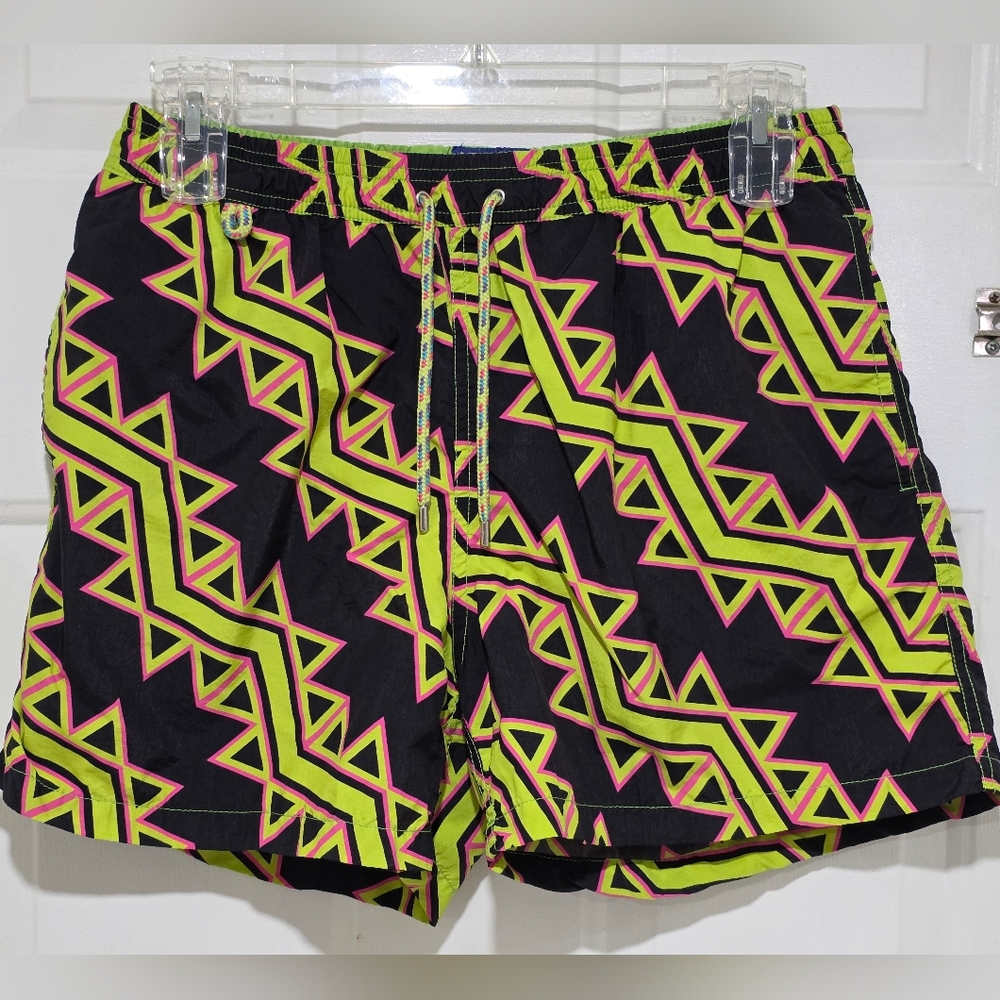Vibrant Geometric Swim Trunks
